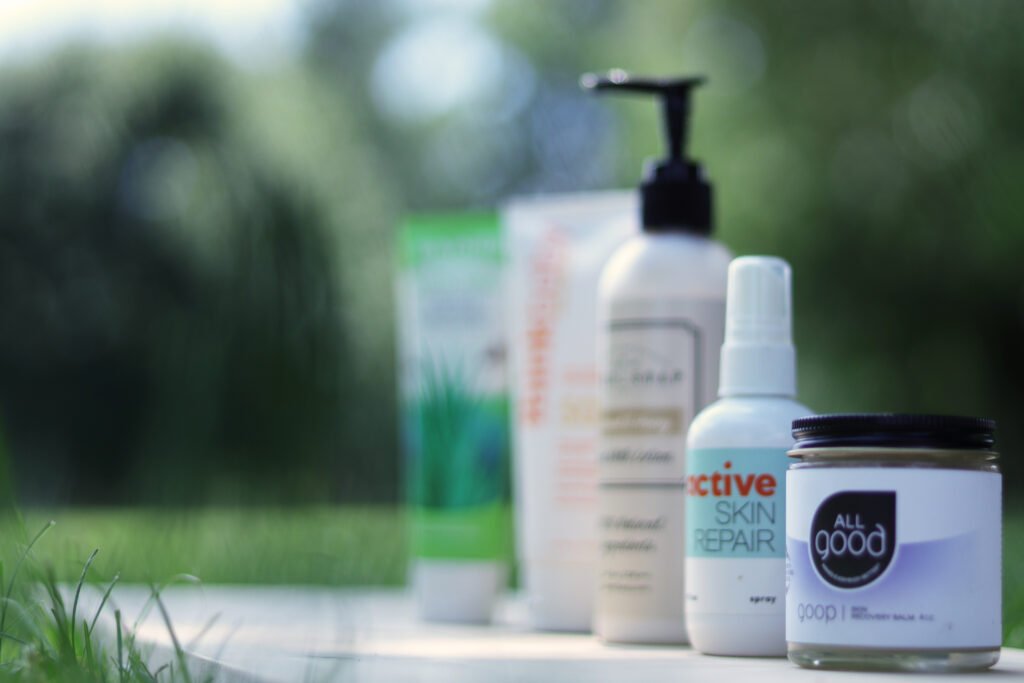 nontoxic personal care products lined up
