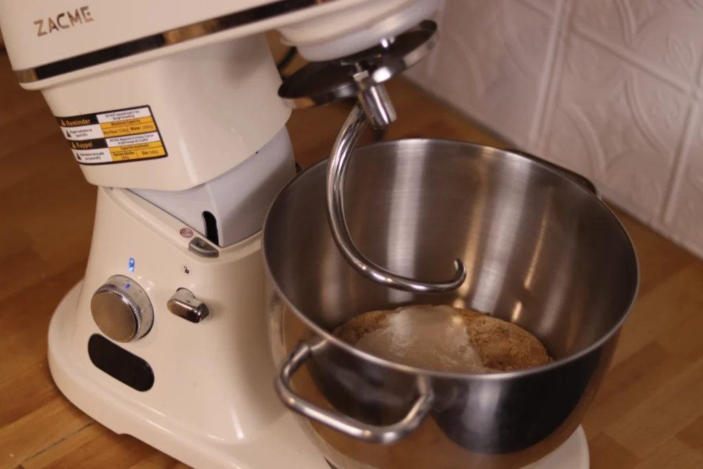 dough in a stand mixer