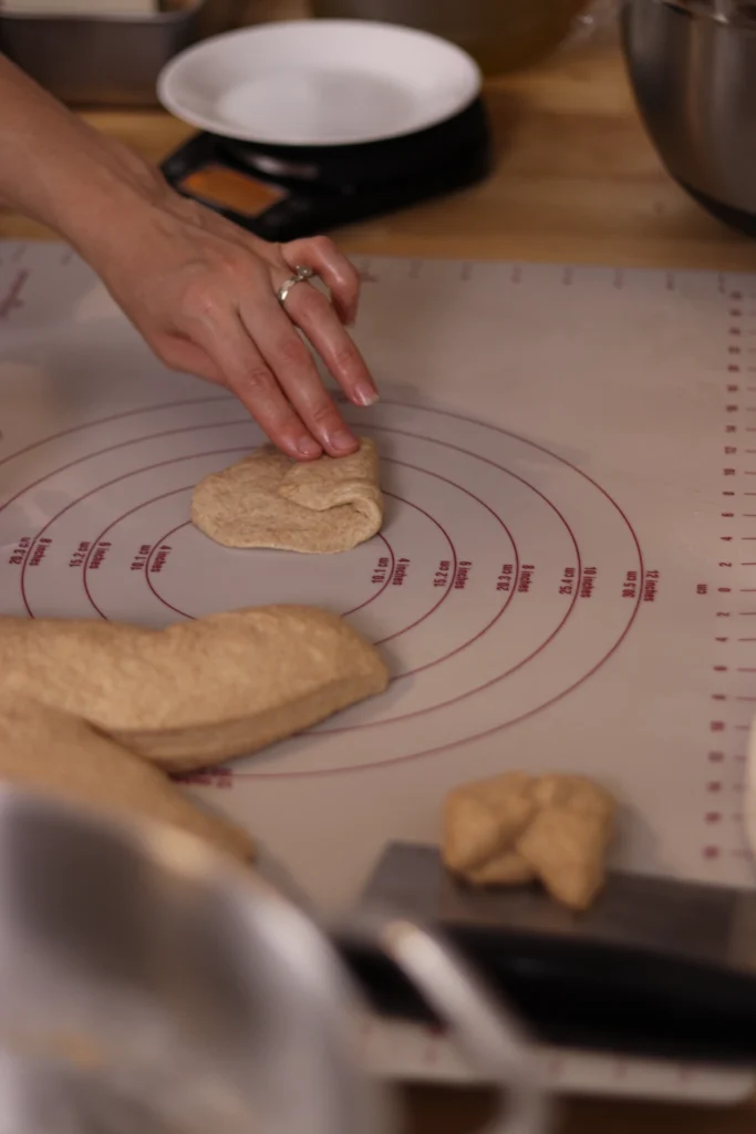 folding flattened dough over