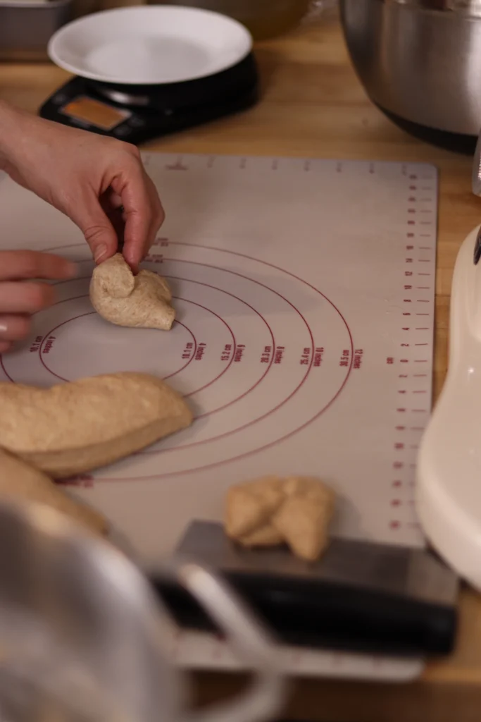 rolling dough into a ball